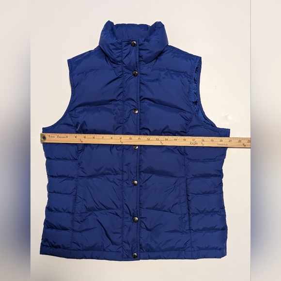 Lands' End Down‎ Puffer Vest Women's M Medium 10-12 Blue Snap Front - Picture 4 of 6